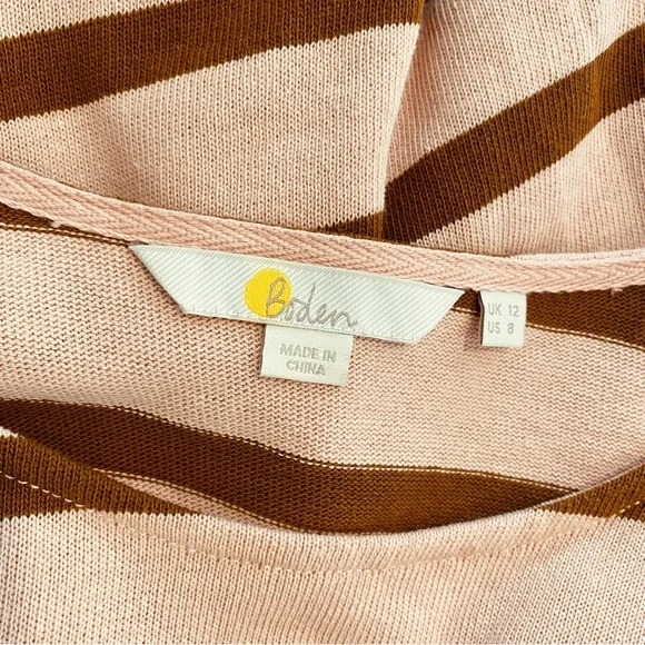 Boden top size 12 pink and brown stripes - Picture 2 of 7